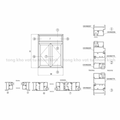 CỬA SỔ 2 CÁNH CÓ FIX - HỆ 55 TIÊU CHUẨN