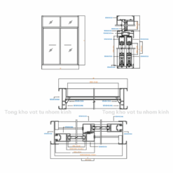 CỬA 2 CÁNH MỞ TRƯỢT HỆ 93 CÓ FIX